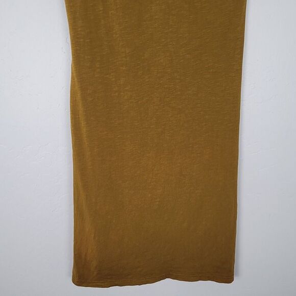 Sundry Size S Side Tie Jersey Dress Short Cap Sleeve Stretch Green Yellow - Picture 7 of 12